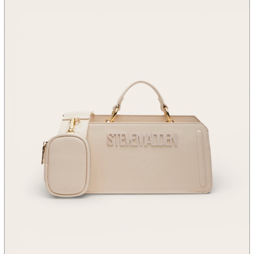 Steve Madden BEvie Cream Beige Handbag Satchel Bag